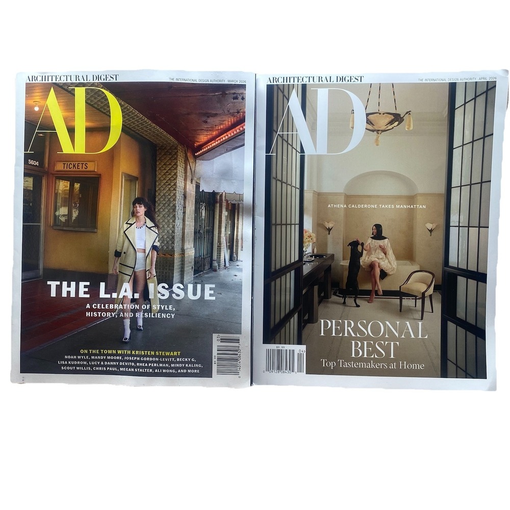 Architectural Digest Magazine Lot of 2 March April 2024 Kristen Stewart Home